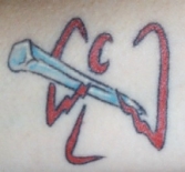 Really no explanation needed, the Angel Inc. logo with a Spike though it.